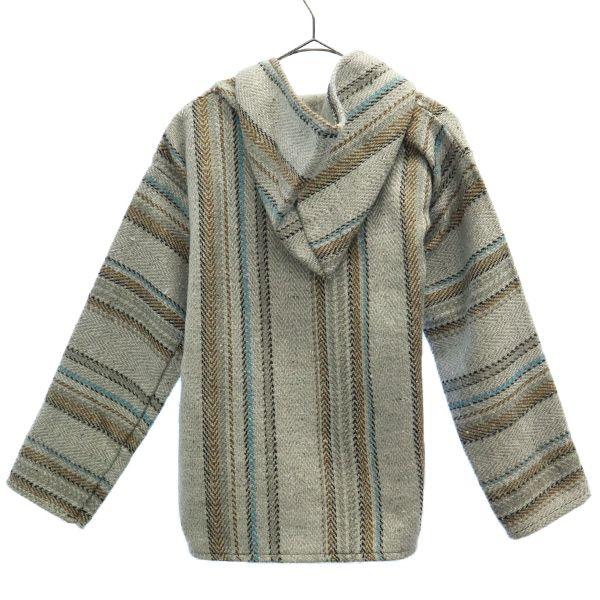 MOLINA border Long sleeve Mexican Parker Gray pullover Women Used