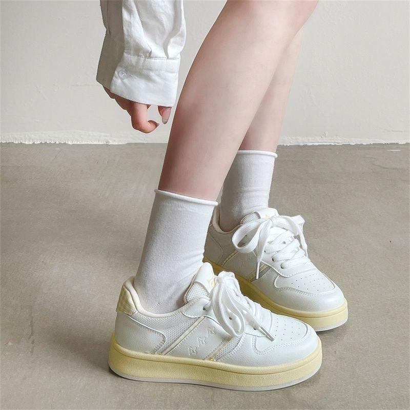 Versatile niche board shoes women's new summer platform white shoes mesh breathable bread shoes
