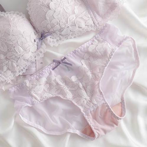 New sexy lace small chest not empty cup underwear women's suit without steel ring breast adjustment breathable bra cover