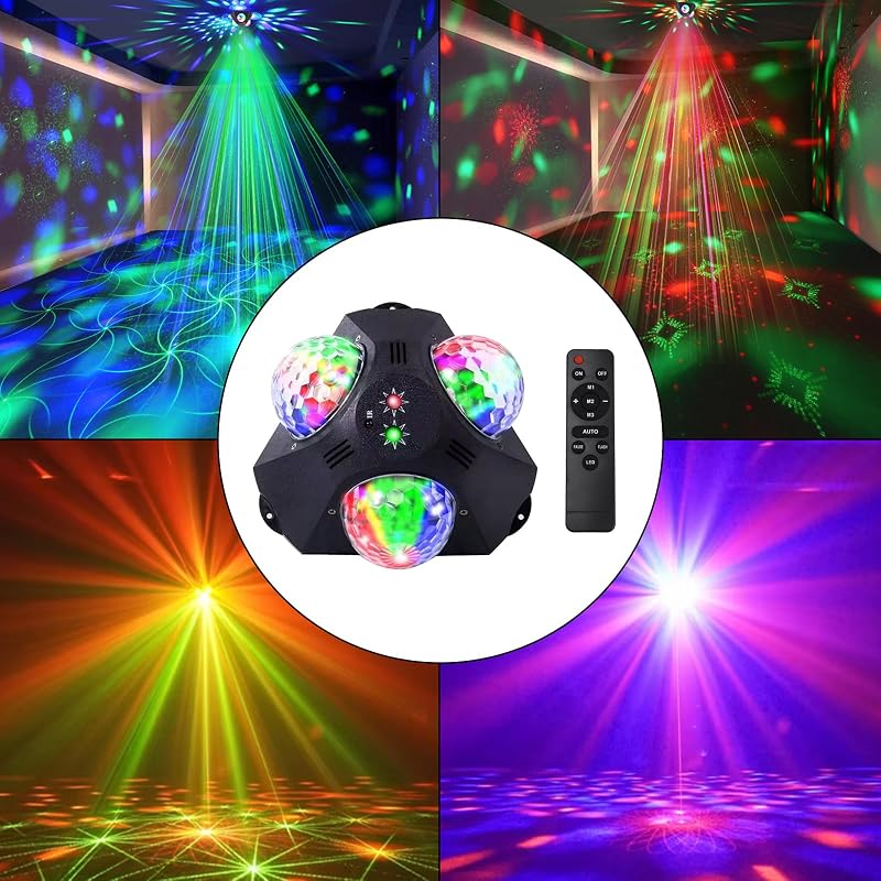 Frezon Disco Ball Lights Party Lights Stage Lighting 3 Magic Balls for Home Karaoke - Dance - Birthday - Wedding - Club Party Decoration