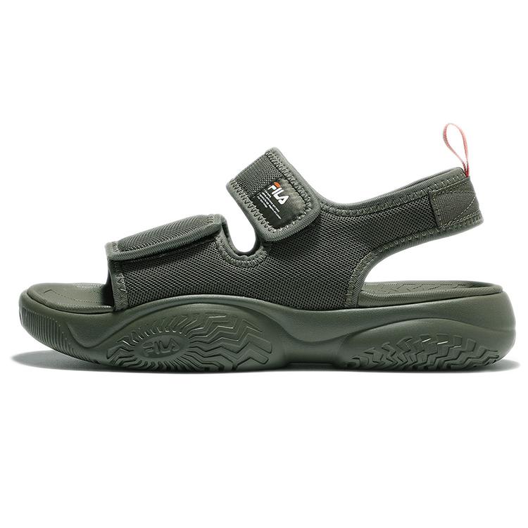 New FILA Thick Sole Velcro Green Korean Version Unisex Sandals 1SM01562D_207