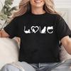 Womens Black Cat Mom Love Print TShirt for Christmas Fashion Crew Neck Short Sleeve TShirt Casual Cat Lover Womens Clothing