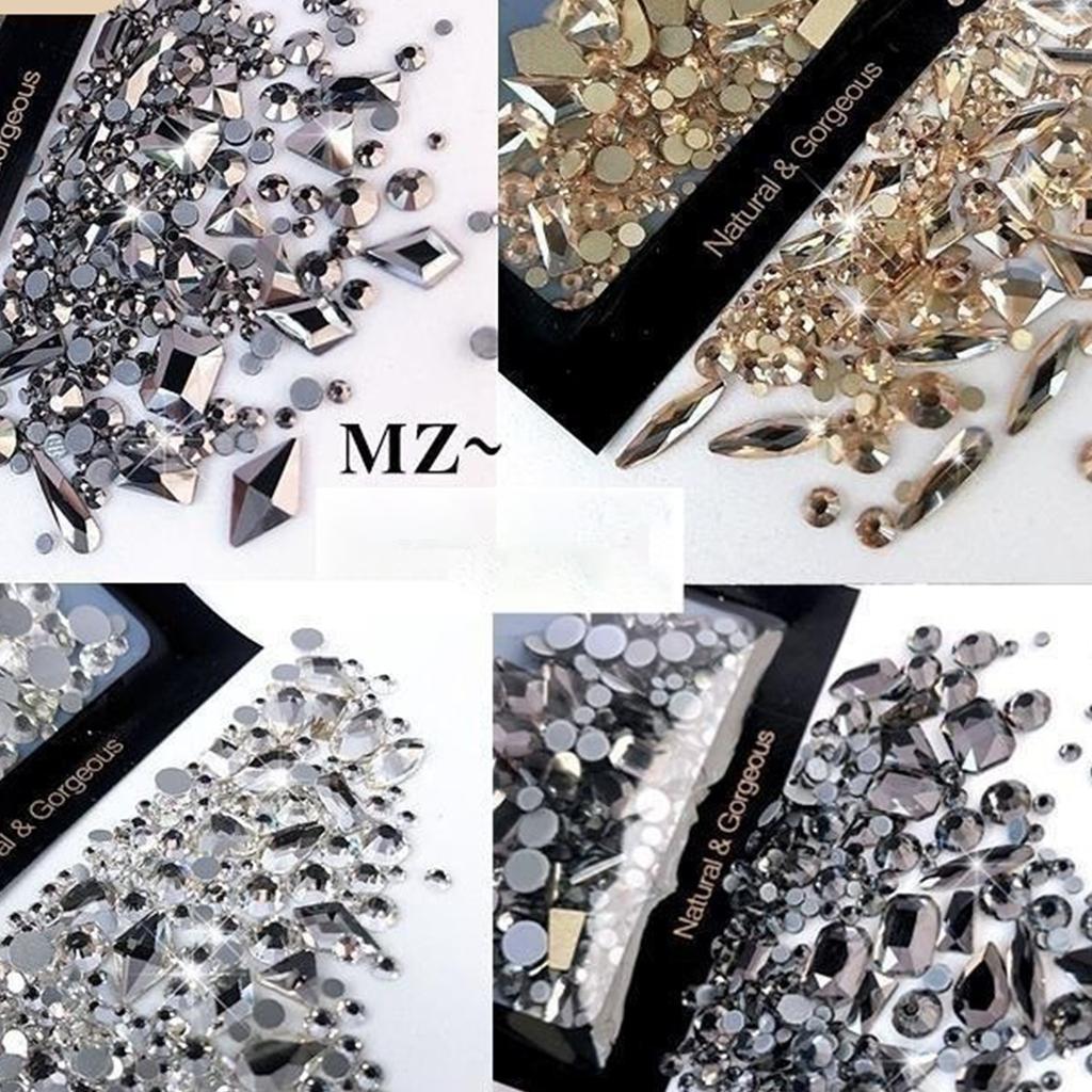 Assorted Pack of Flat Bottom Nail Art Rhinestones Create Unique and Stylish Nail Designs
