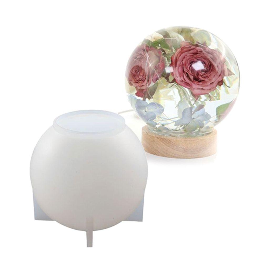 Gjør-det-selv-håndverk Verktøy for fremstilling av smykker UV-epoksyharpiksform Rund kulelysholder silikonform