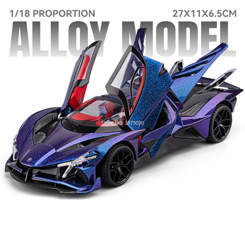 1:18 Apollo EVO 720S Toy Cars Models Alloy Diecast Light Music Miniature Supercar Wheel Steering Vehicle for Children Best Gifts