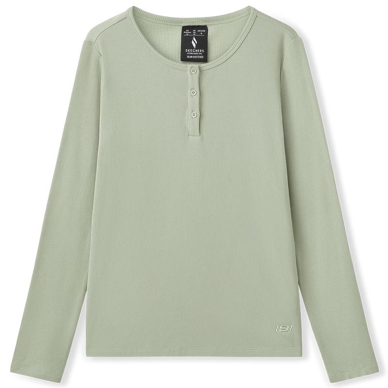 

Skechers Women s Slim Fit Knit Long Sleeve Tee L