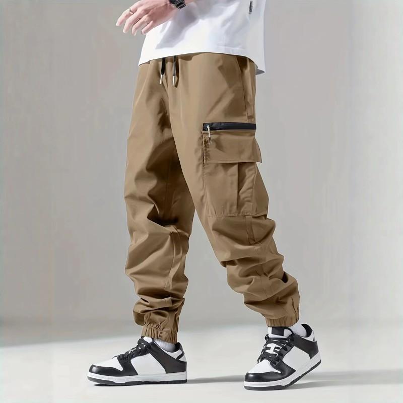 Pantaloni Jogger Cargo da Uomo Vestibilità Larga Stile Tattico Workwear Lunghezza 9/10 Multitasche Pantaloni Casual Uso Quotidiano