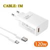 Caricatore USB-C 120W Adattatore di Ricarica Rapida Per Xiaomi Civi 12S Ultra 12 Lite Redmi Note 12 11 9 Pro K50 POCO C40 Huawei Samsung Oneplus