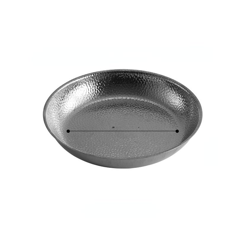 

Korean Stainless Steel round Plate Gold Flat Tray Barbecue Plate Fruit Plate Western Cuisine Steak Plate Italian Pasta Plate 20cm