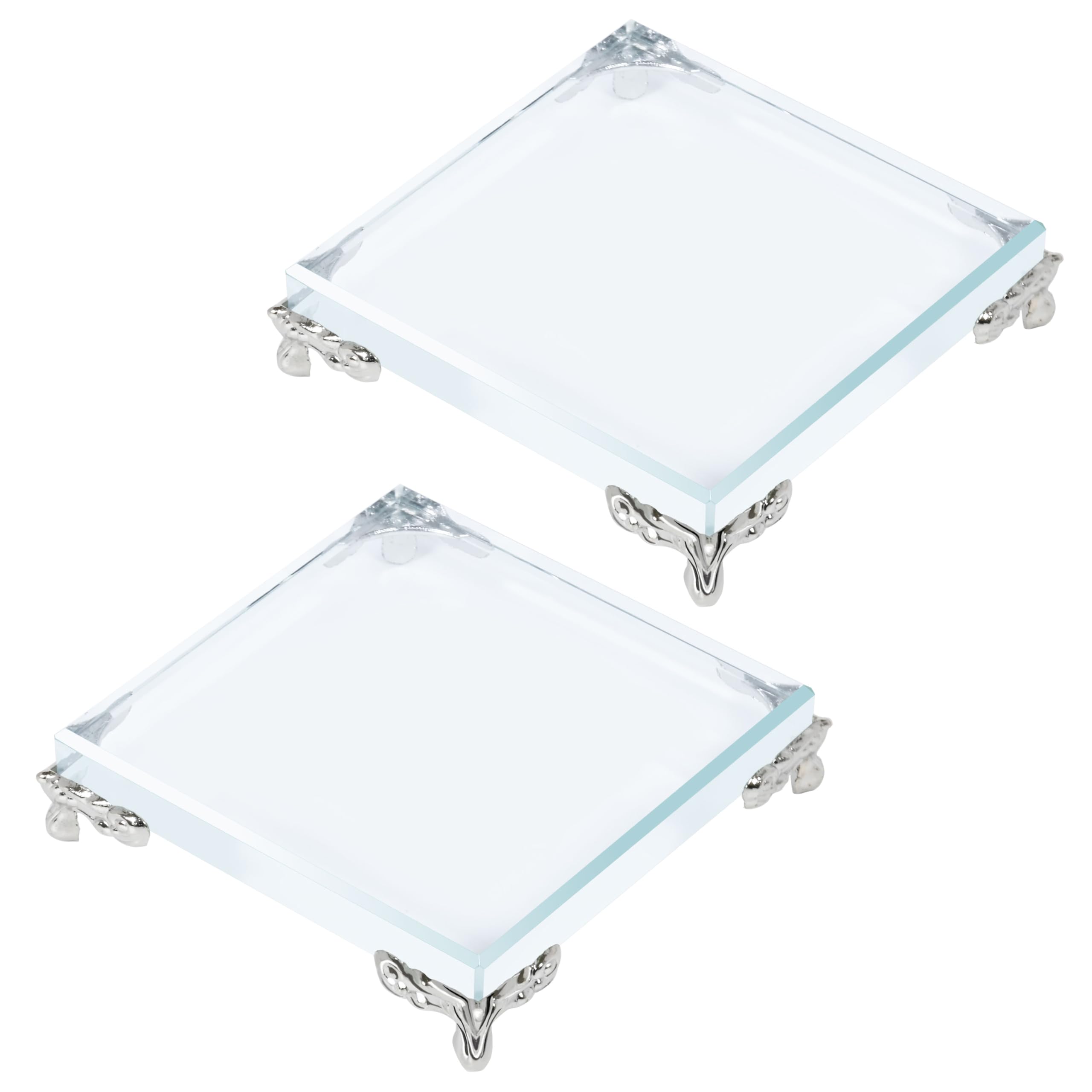 

Set of 2 Pedestals for Orgonite, Crystal, and Ornamental Display Pyramid Bases (Silver, 8cm)