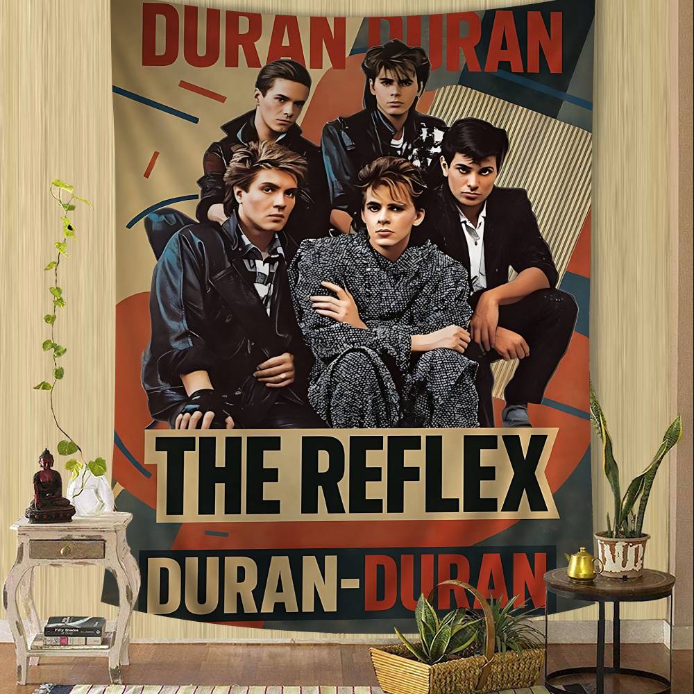 D-Duran Duran Music Band Anime Tapestry Hippie Flower Wall Carpets Dorm Decor Wall Hanging Home Decor