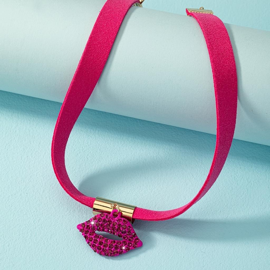 Fashion And Sexy Flaming Red Lips Necklace for Women