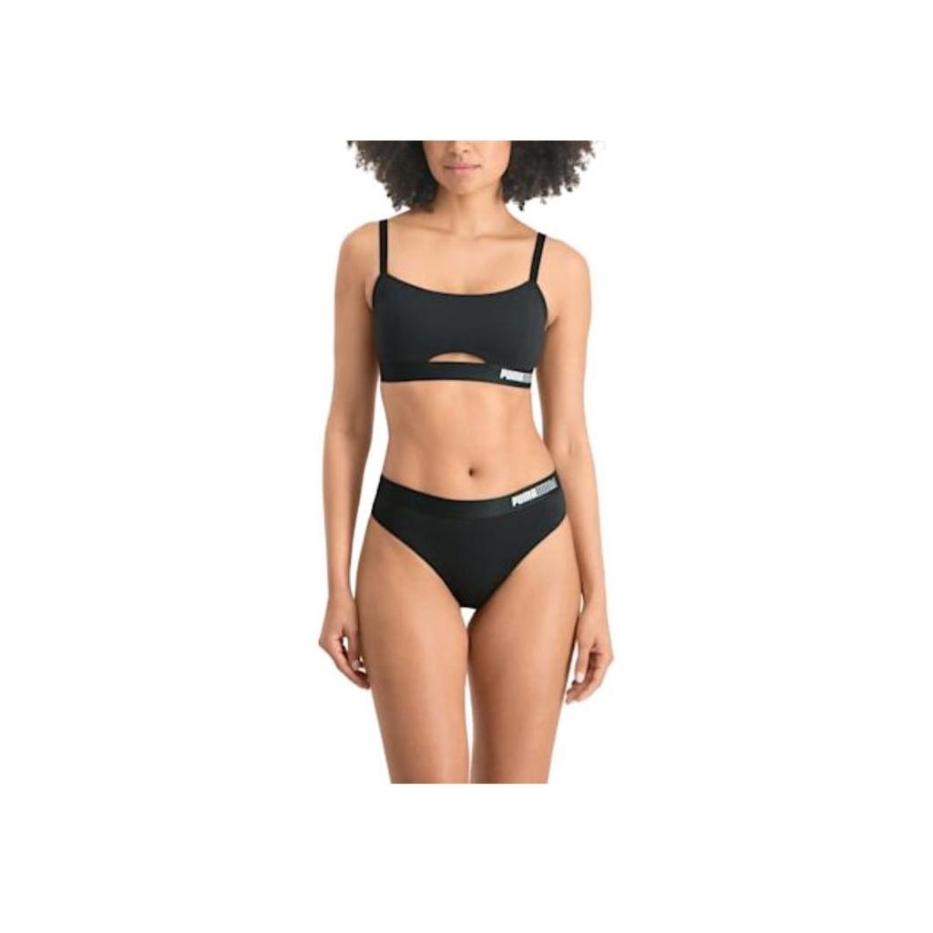 Puma Padded Sporty Top With Letter Print Breathable Casual Sports Bra Women tops Black 935297-01