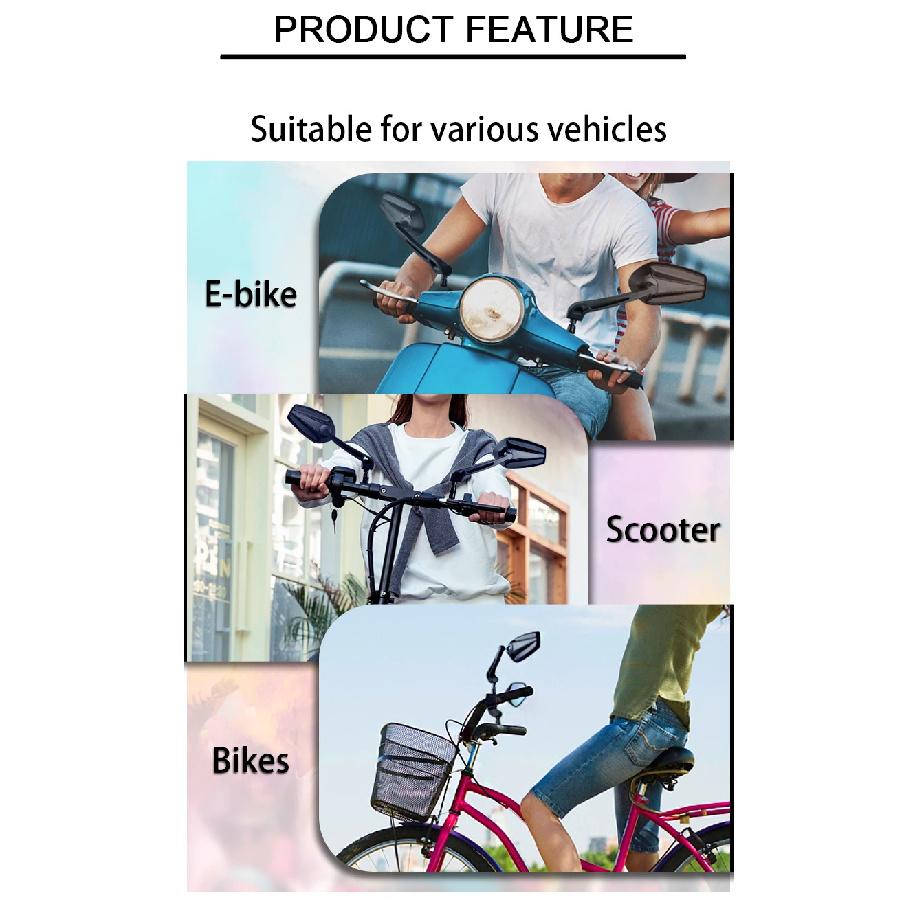 EasyDo Bicycle Rearview Handlebar Mirrors 360 Degree Rotate Cycling Rear View MTB Bike Handle Rearview Mirror