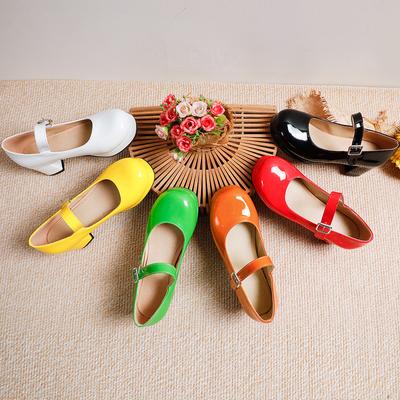 Women's High-heeled Single Shoes Spring and Summer New Waterproof Table Thick Heel Solid Color Light Mouth Large Size Four-season Shoes
