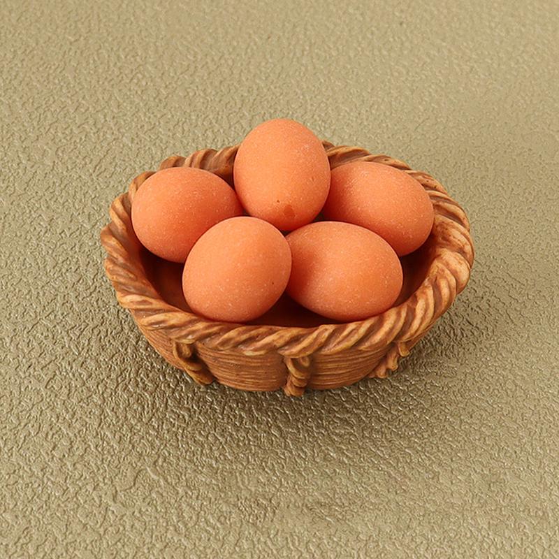 

Кукольный домик Моделирование Миниатюрная корзина Яйцо Творческая еда Игровая кухня Съемка Реквизит Сцена Украшения as the picture