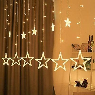 12 LED Star String Light Warm White 138 LEDs, 3 Mtr Decorative Lights for Decoration Christmas, Wedding, Party, Home & Patio Decorative Lighting