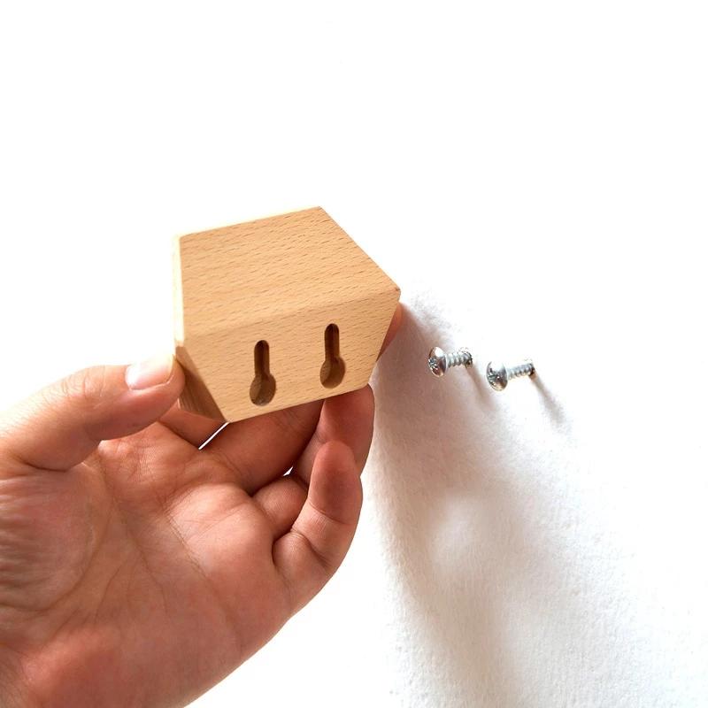 Väggupphängare Träkrok Bokhållare Badrum Nyckel Klädhängare Kök Dörr Dekorativ Krok För Hemaccessoarer prylar Organisation