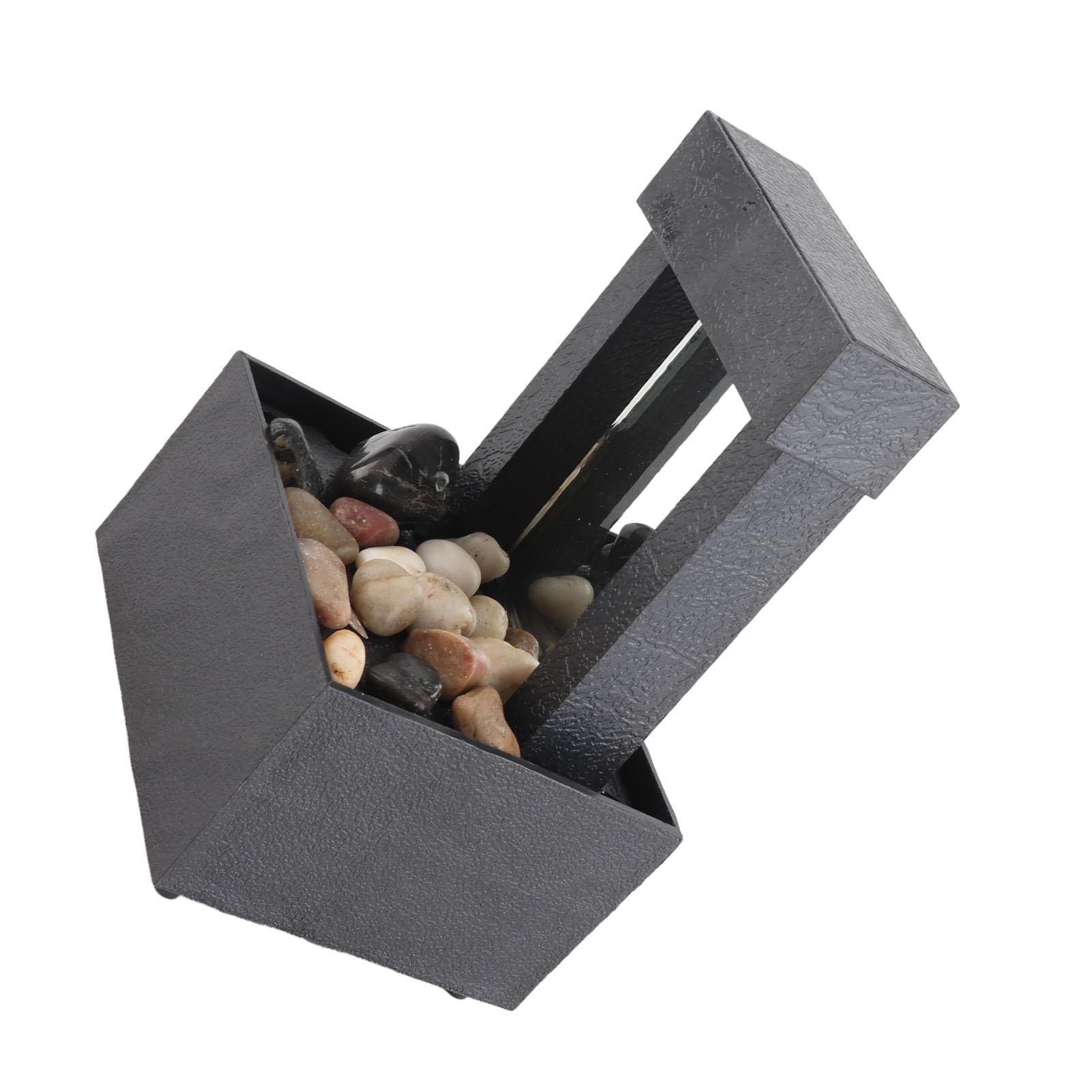 

Mirrored Indoor Tabletop Water Fountain with Stone LED Light 2 Hours Auto Power Off for Home Office Relaxation