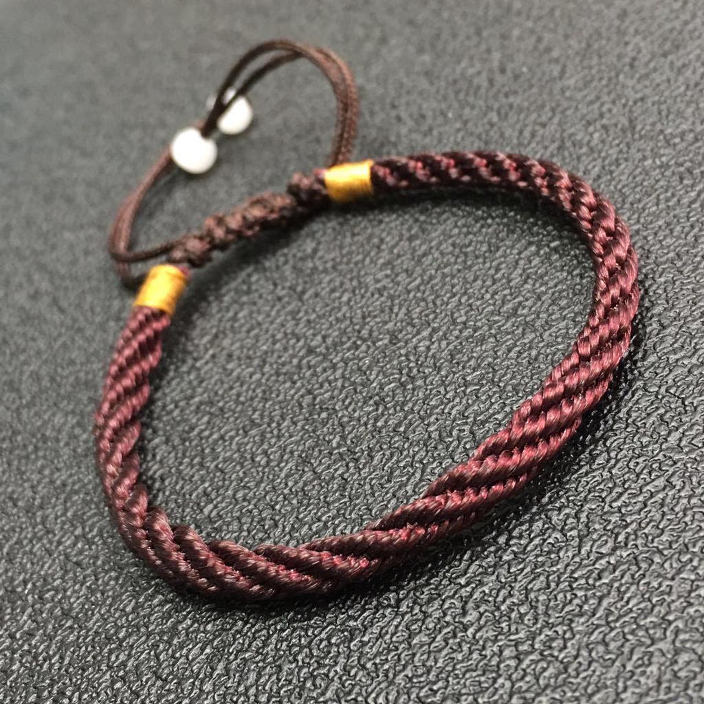 Adjustable Red Zodiac Wristband: Fine Cotton Yingluo Thread Bracelet for Men, Women, Couples