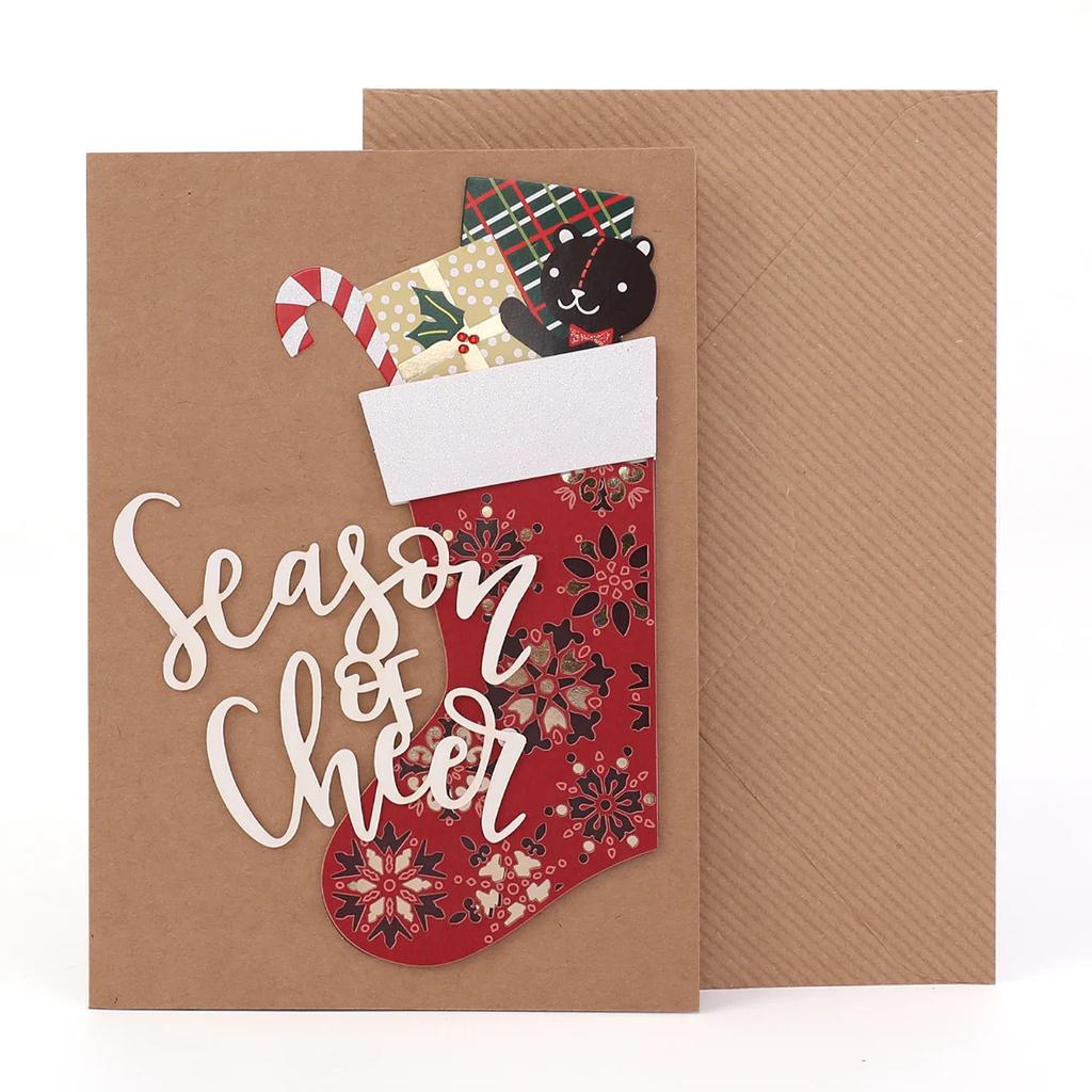 Handmade Merry Christmas Greeting Cards with Envelope Featuring Snowman & Elk Design - Perfect Xmas Party New Year Gifts