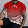 Summer Men's T-shirt 3D Gradient Print K Pattern Fashion Crew Neck Short Sleeve Tees Harajuku Oversized Men Pullover Top
