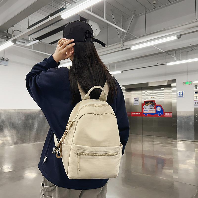 Schoolbag simple casual mini backpack women's 1011 new fashionable solid color small bag small fresh student travel backpack