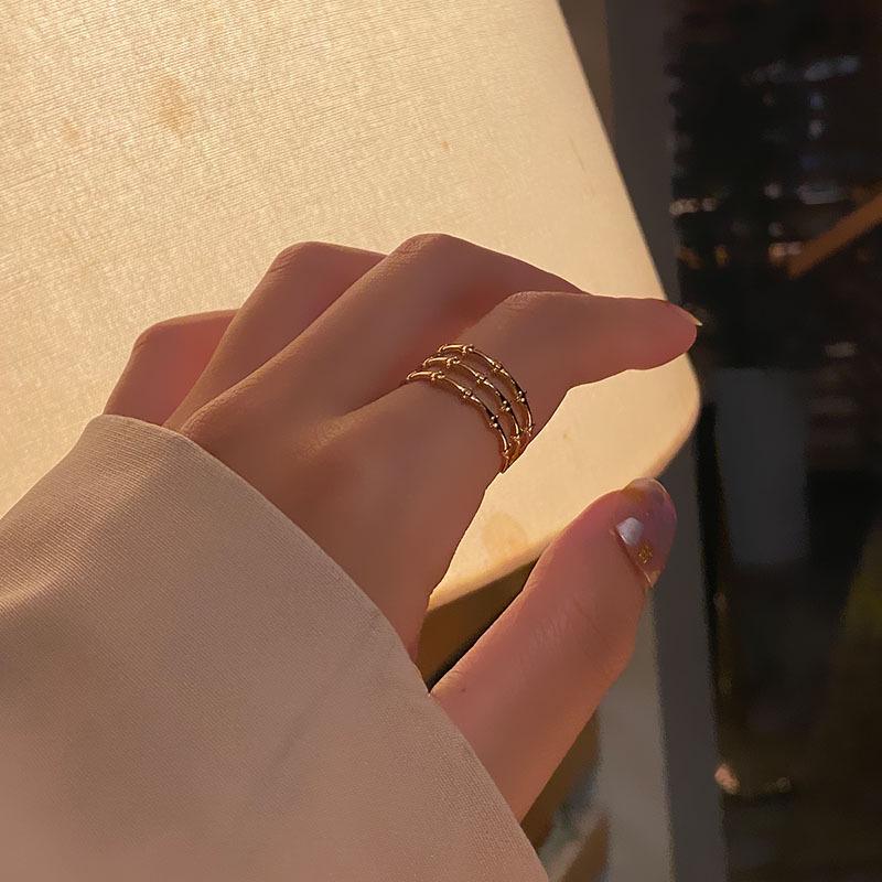 Korean-Style Geometric Titanium Steel Adjustable Index Ring