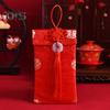 Roter Umschlag aus Kunstseide, chinesische Hochzeit, rote Tasche, Glücksgeld, Hongbao-Karte, Geldumschlag mit chinesischem Knoten für Neujahr, Frühlingsfest, Hochzeit