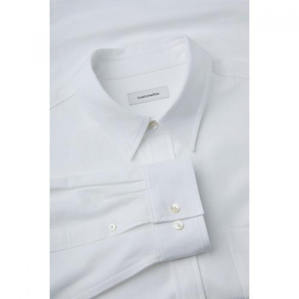 Customellow Oversized Fit Solid Shirt White C9sam26204whx