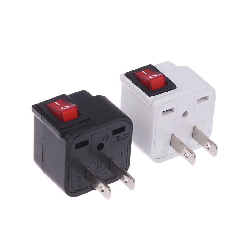 US 2-Pin Steckeradapter Konverter Ac100~250V 10A Mit Haupt Ein/Aus Schalter LED-Anzeige Wsa-6 Elektrischer Steckeradapter