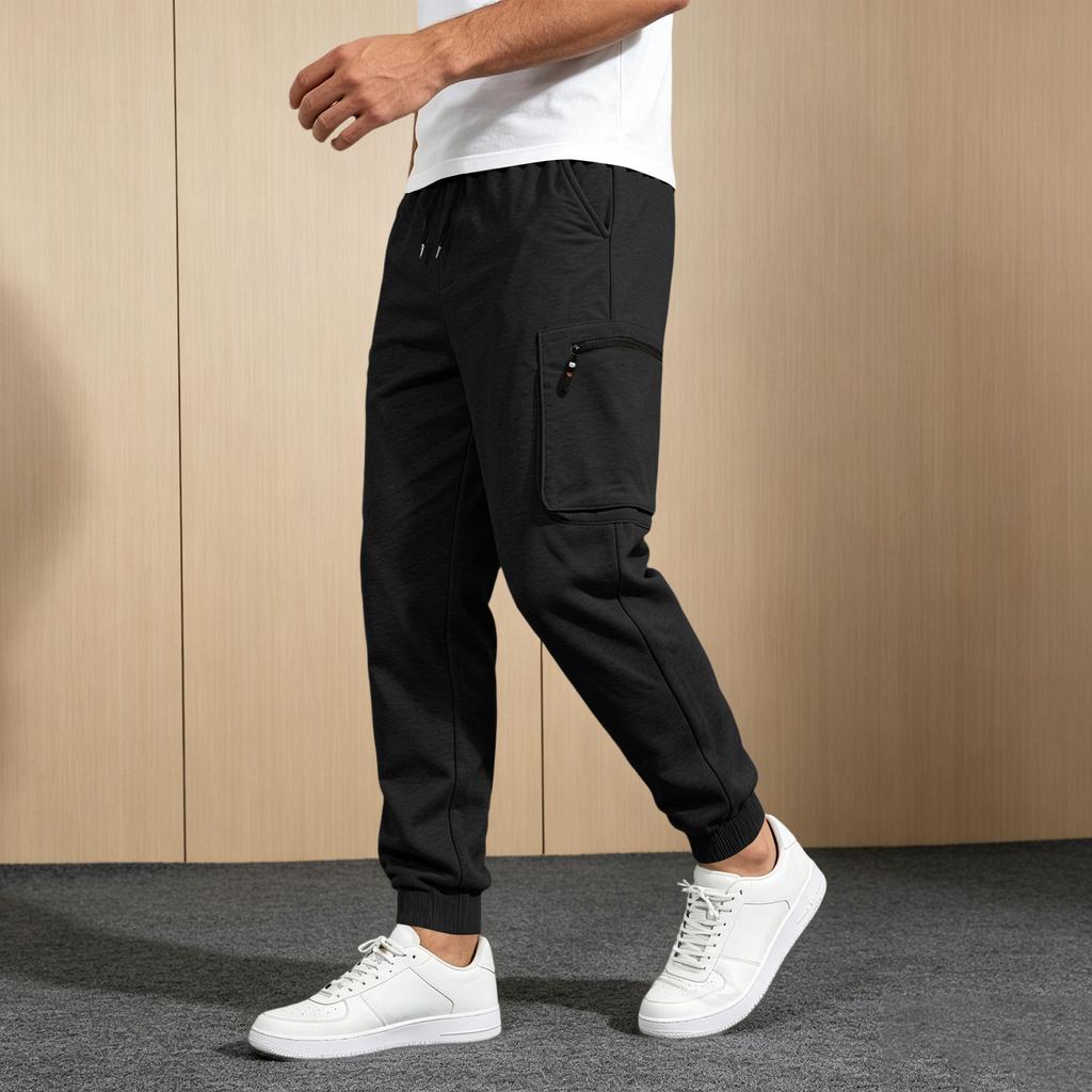 Men's Casual Loose Fit Jogger Pants - Soft Sweatpants with Multiple Pockets, Elastic Cuffed Hem, for Everyday Wear and