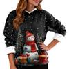 Women's Fashion Casual Long Sleeve Christmas Printed Hooded Sweatshirt