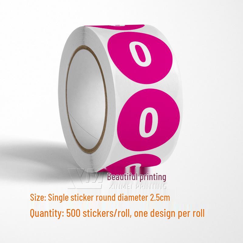 Self-Adhesive Round Number Stickers 1-33 – Colored Serial Identifier Labels Roll