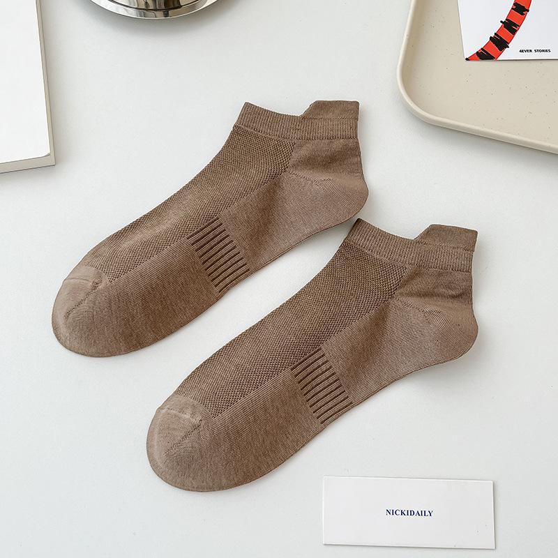 

Мужские летние тонкие хлопковые сетчатые спортивные носки-лодочки без косточек с поддержкой талии 1 pair кофейный