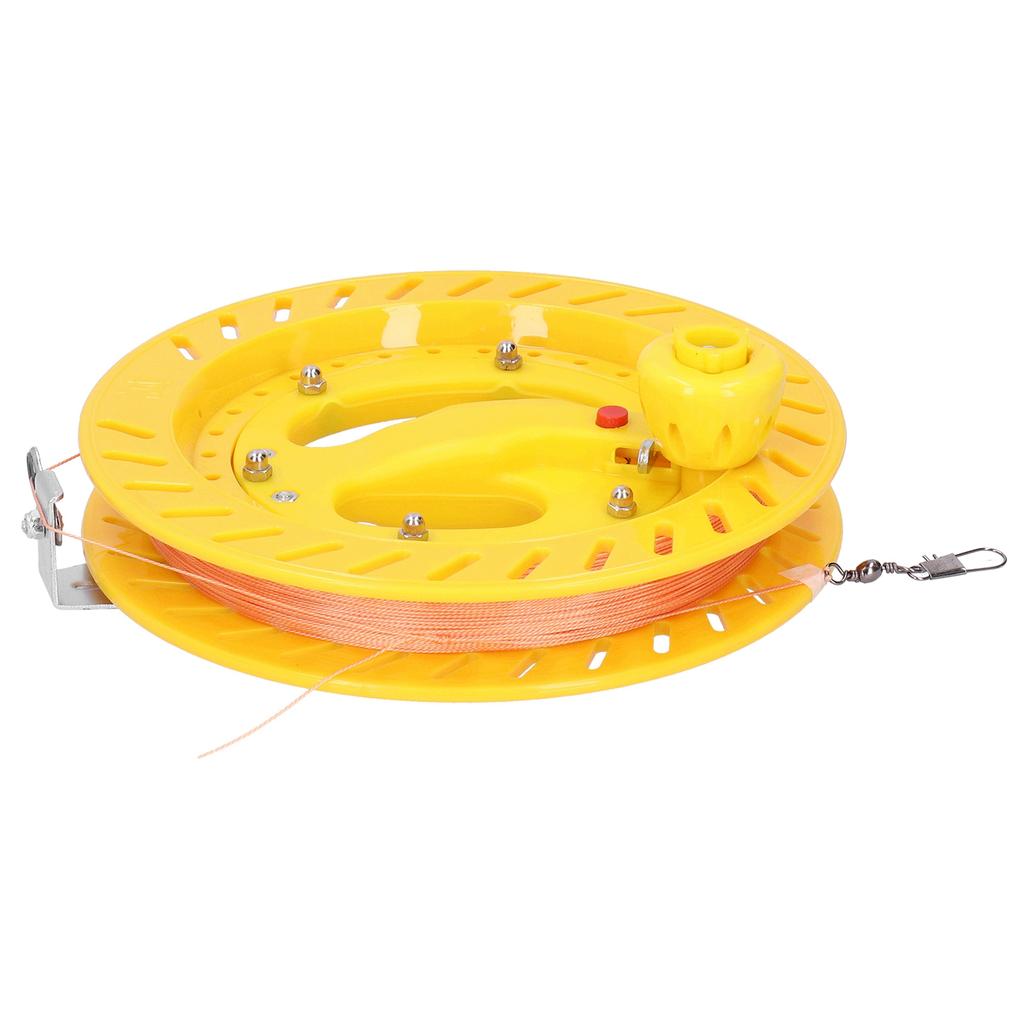ABS Outdoor Kite Line String Winder Grip Wheel Flying Tools 20cm Wheel with 200M Line(20cm Yellow Wheel 200m Wire )