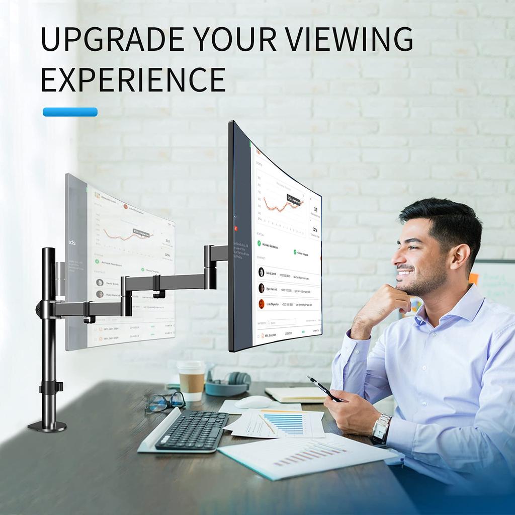 Monitor Arm, PC Monitor Arm, Multi-Axis Lengthening LCD Monitor Arm, 710mm Long, Compatible with 17-27 Inch Monitors, MD9431 (MD9431)
