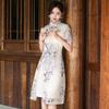 2023 Elegant Embroidered Cheongsam Dress for Women: New Style, Gentle & Youthful, Perfect for Mother's Wear