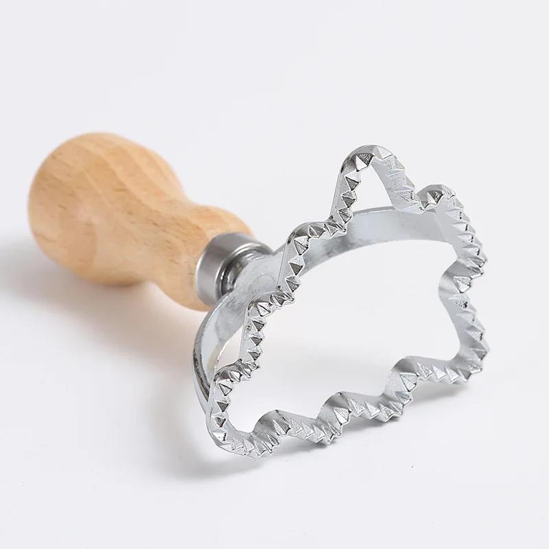 Cutter Pasta Maker Mold with Wooden Handle Kitchen Attachment for Making Pasta Dumplings Ravioli Lasagna Pierogi and More