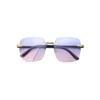 Trendy Large Square Rimless Sunglasses - Women's Street Style Fashion