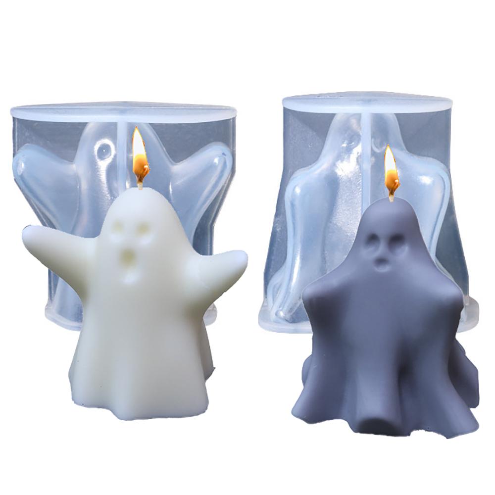 Halloween Cute Ghost Candle Silicone Molds New  DIY Resin Concrete Plaster Soap Mould Party Festive Ornaments Home Decor