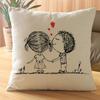 Couples Minimalist Creative Love Cotton Linen Cushion Cover Valentine Gifts Home Decorative Seat Sofa Throw Pillow Case Cojines