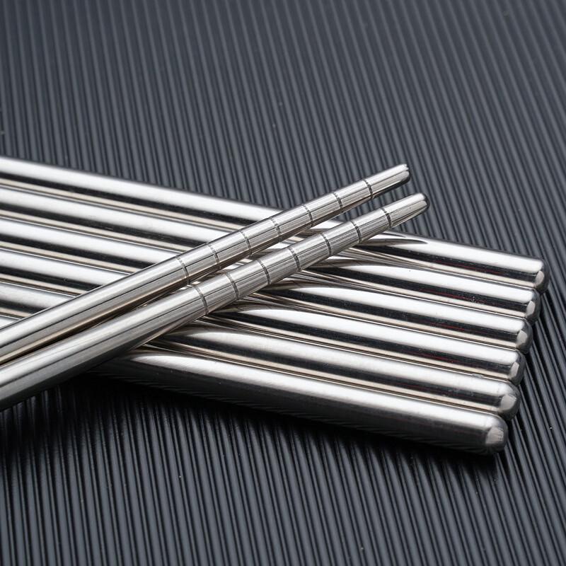 Non-slip Round Stainless Steel Chopsticks
