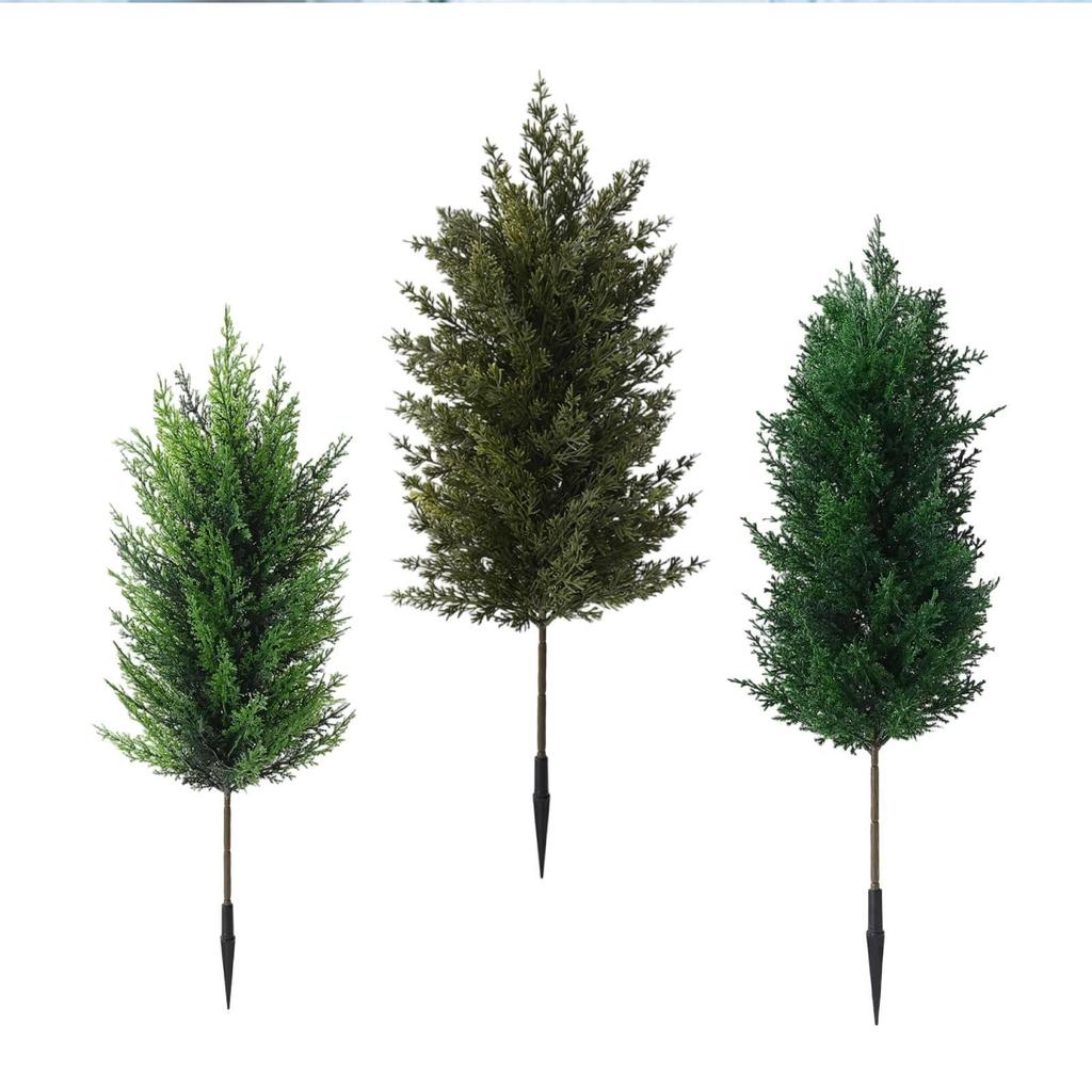 Artificial Cedar Topiary Tree Cypress Shrubs Faux Plants for Indoor Outdoor