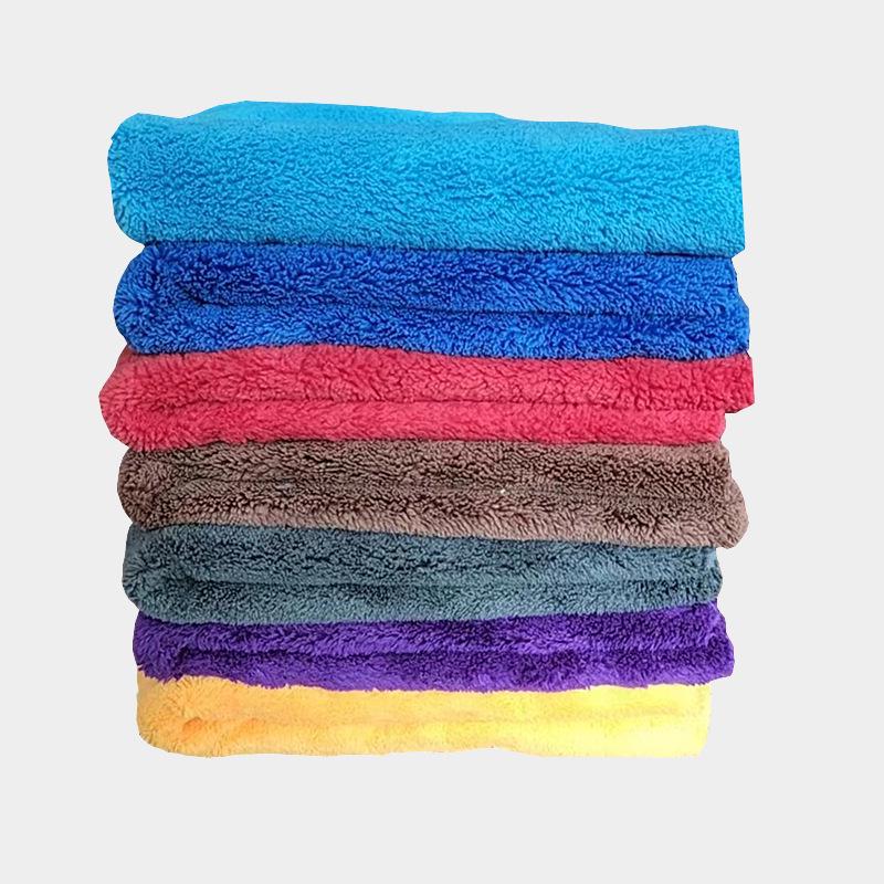 550g Coral Fleece Car Wash Towel - 40x40cm, Thick, Absorbent, Long Pile Cleaning Cloth