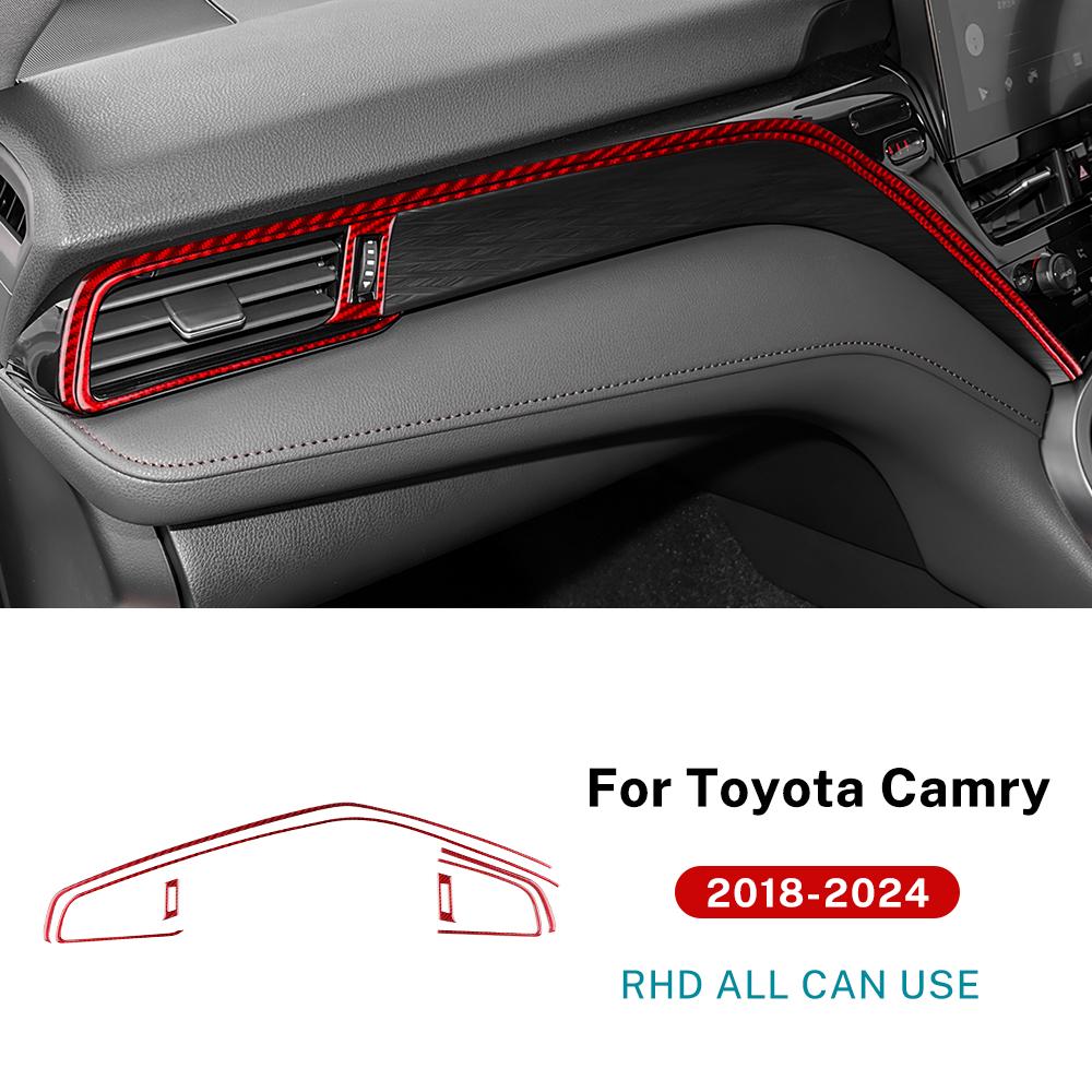 

Real Soft Carbon Fiber For Toyota Camry 2018 2019 2020 2025 2025 2025 2025 LHD RHD Car Passenger Instrument AC Outlet Sticker