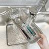 Ribmoon Stainless Steel Cutlery Storage Box (B Perforated Mesh), 1 Piece, Matte Silver, Korean Popular Tableware