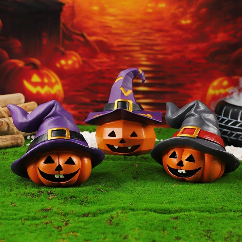 Friendly Resins Halloweens Decoration With Detailed Carveds Pumpkins And Spookys Face Design For Indoor and Outdoor Use