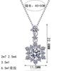Sterling Snowflake Pendant Necklace Women Moissanite CZ Stone Cross Chain Elegant Layered