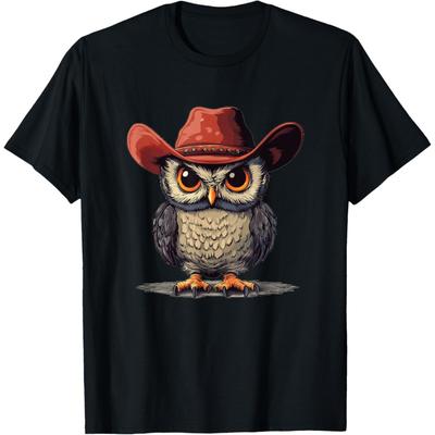 Grappige Uil met Cowboyhoed Kostuum voor Jongens en Meisjes T-shirt
